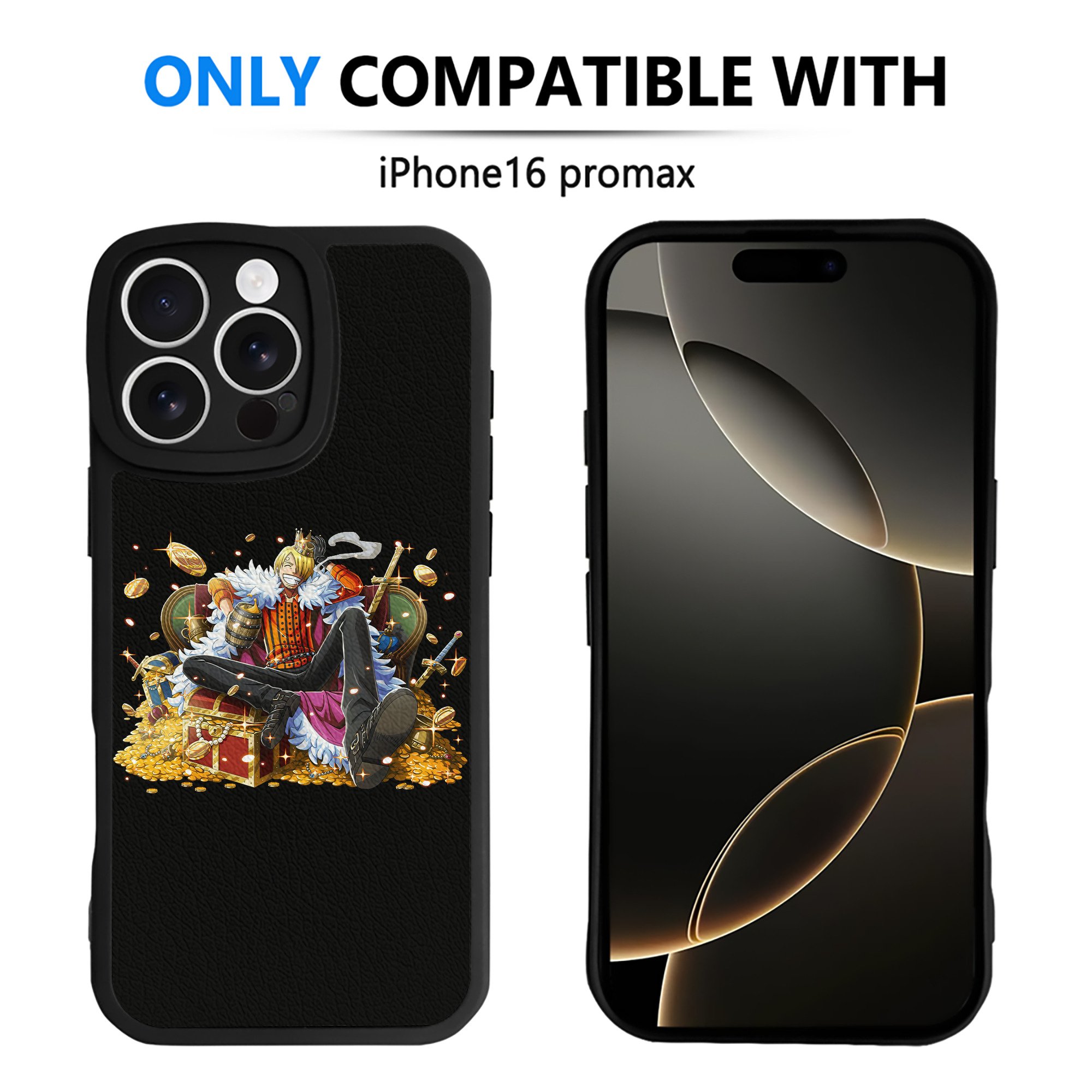 （画像用） ワンピース サンジ ONE PIECE Sanji 【iPhone 16シリーズ対応】シリコンスマホケース（レザー調） 材質：シリコン